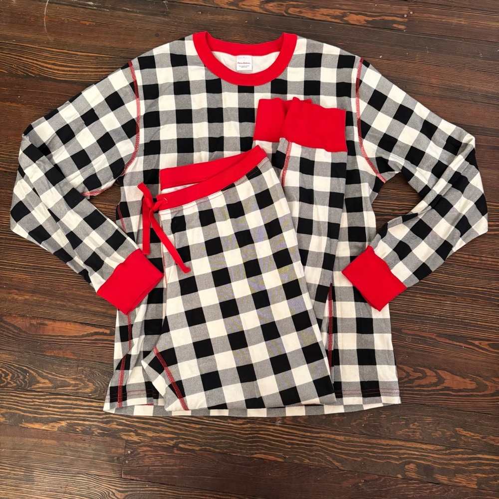 Hanna Andersson Matching Christmas Pajamas Red Black Check